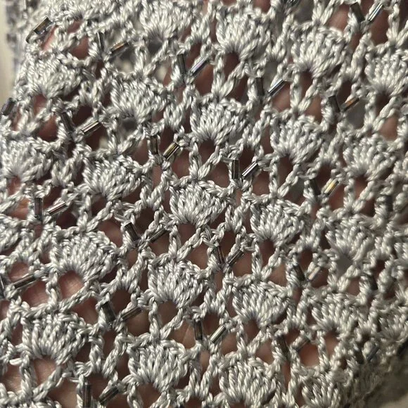 Vintage Laura Ashley Crochet Sleeveless Beaded Overlay Blouse Top (Small) NWOT - Picture 5 of 7